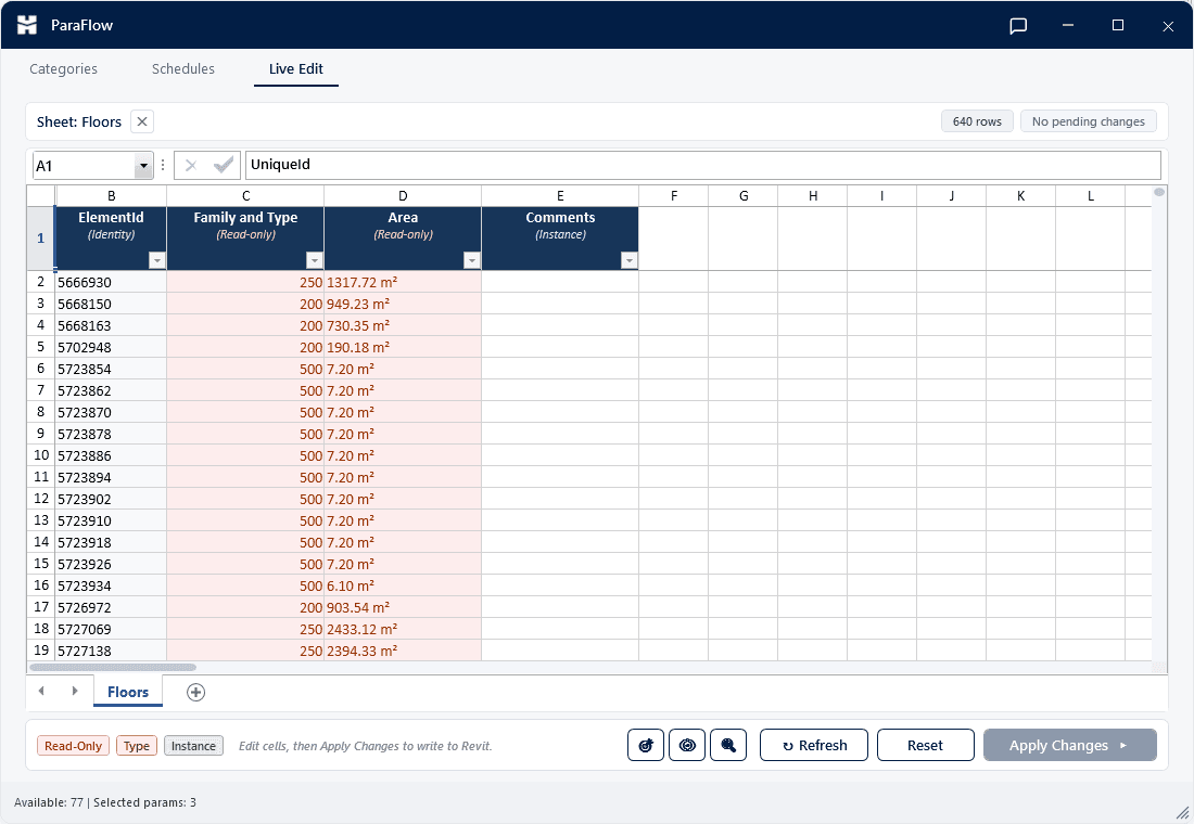 ParaFlow — Two-way parameter sync between Revit and Excel.
